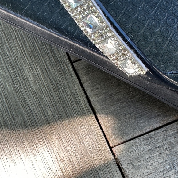 Capelli Thong Sandals, Navy Blue w/ Clear Rhinestones, Women’s Size 11, New - Picture 7 of 11